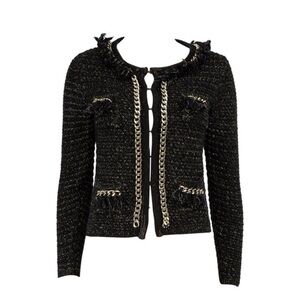 Elegant Black Tweed Blazer